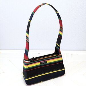 KATE ♠️ 90s Vintage Structured Rainbow Striped Shoulder Bag